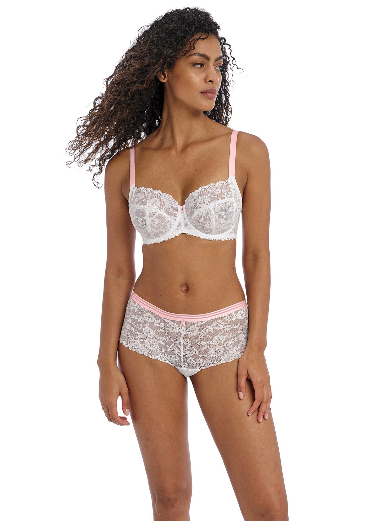 Offbeat Side Support Bra Set White